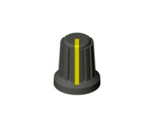 Knob Rotativo D.I. Pequeno – Corpo Preto – Preto/Amarelo