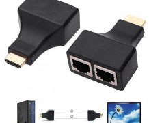Extensor de cabo HDMI 30m via cabo de rede UTP CAT5/6