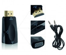 MINI CONVERSOR HDMI X VGA COM ÁUDIO