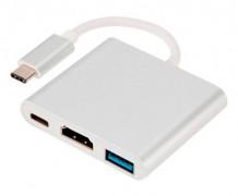 ADAPTADOR TIPO C PARA HDMI (4k), USB 3.0 e USB C (Power Supply)
